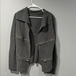 ROCK & REPUBLIC Charcoal Ribbed Cardigan